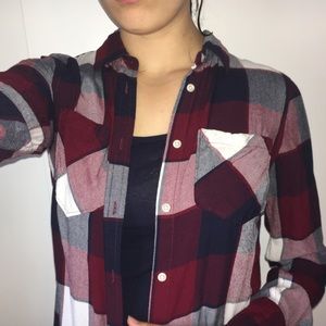 Blue and Red Plaid Button Down